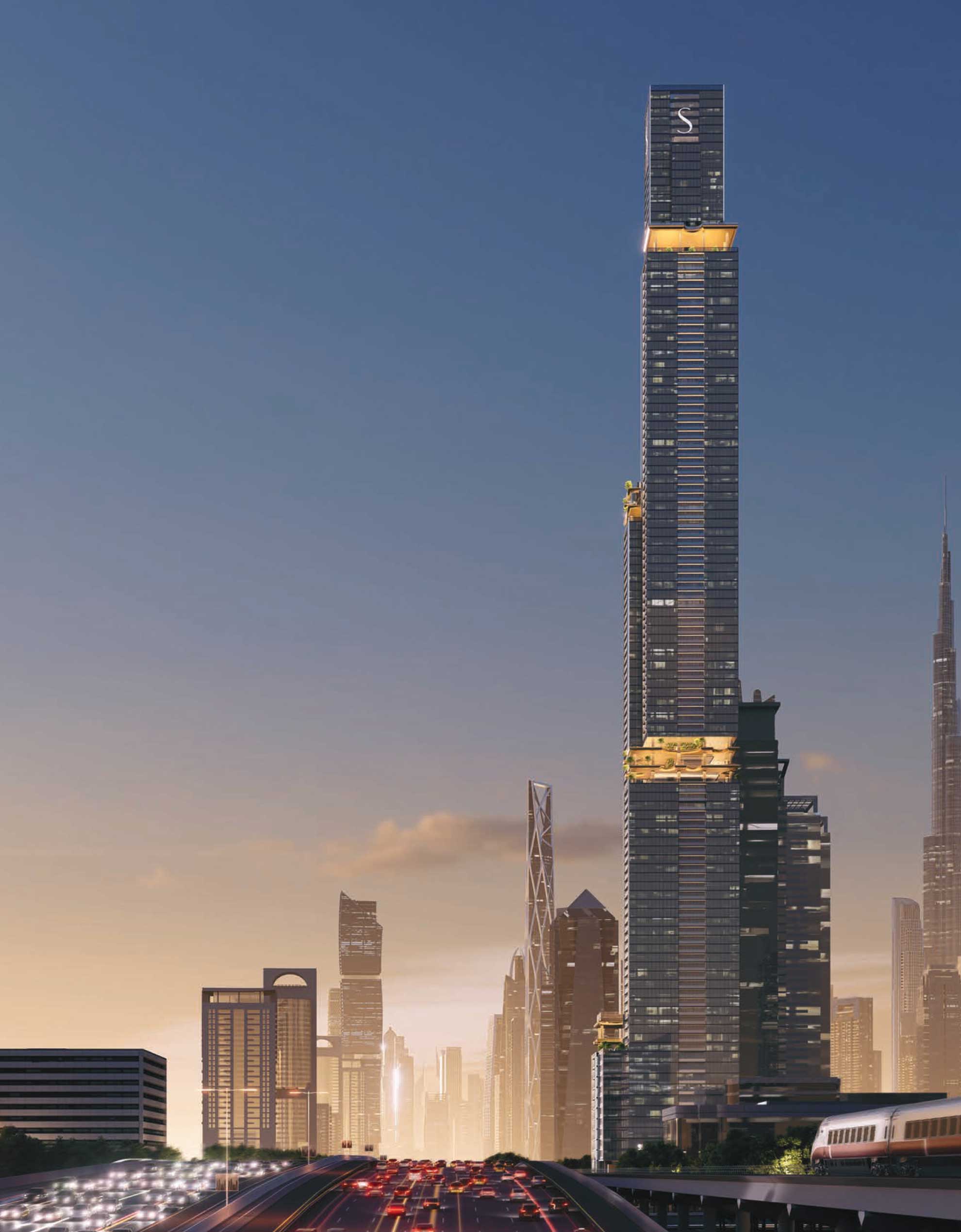 nightview-Sobha-Skyparks-Sheikhzayedroad